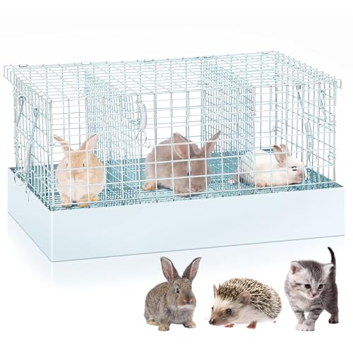 DoubleFill Zusammenklappbarer Kaninchenkäfig, 3 Löcher, tragbar, mit Tablett und Griffen für Transport, Reisen oder temporäre Unterbringung, für drinnen und draußen, Tiergehege, 45,7 x 30,5 x 25,4 cm DoubleFill Zusammenklappbarer Kaninchenkäfig, 3 Löcher, tragbar, mit Tablett und Griffen für Transport, Reisen oder temporäre Unterbringung, für drinnen und draußen, Tiergehege, 45,7 x 30,5 x 25,4 cm von DoubleFill