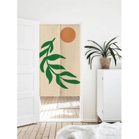 Abstrakter Sun Print Doorway Noren Vorhang, Wandteppich Videocall Hintergrund Dekor, Bunter Blattdruck Baumwolle Leinen Türvorhang Raum Divide von DoubleKong