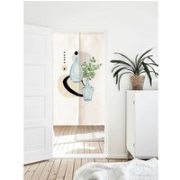 Aquarell Art Doorway Noren Vorhang, Wandteppich Videoanruf Hintergrund Dekor, Baumwolle Leinen Türvorhang Weicher Stoff Raumteiler, Vase von DoubleKong