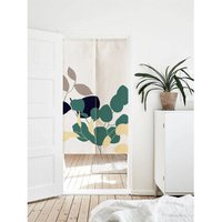 Aquarell Eukalyptus Blätter Eingang Noren Vorhang, Wandbehang Videocall Hintergrund Dekor, Baumwolle Leinen Tür Vorhang Raumteiler von DoubleKong