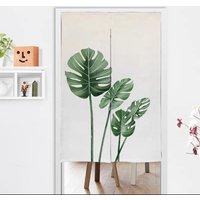 Aquarell Monstera Blätter Tür Vorhang Noren, Kunstdruck Wand Wandteppich, Raumteiler Aus Baumwolle von DoubleKong