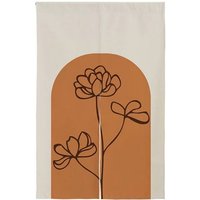 Bogen Floraler Eingang Noren Vorhang, Kunst Wandteppich Für Wohnkultur, Baumwolle Leinen 85x140cm, Orange von DoubleKong