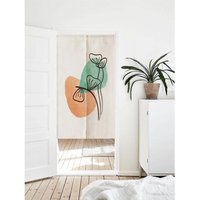 Handgezeichnete Aquarell Kunst Tür Vorhang Noren Vorhang, Wandteppich Videocall Hintergrund Dekor, Moderne Baumwolle Leinen Raum Divide von DoubleKong