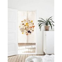 Handgezeichnete Pilze Noren Vorhang, Kunst Wandteppich Für Wohnkultur, Baumwolle Leinen 85x140cm, Stoff Raumteiler von DoubleKong