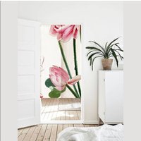 Lotus Blume Zen Art Doorway Noren Vorhang, Kunst Wandteppich Home Decor, 85x140cm, Stoff Baumwolle Leinen Vorhang Raumteiler von DoubleKong
