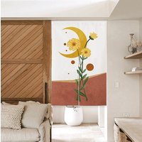 Ölgemälde Sunflower Doorway Noren Vorhang, Kunst Wandteppich Indoor Floral Home Decor, Baumwolle Leinen Weicher Stoff Raumteiler von DoubleKong