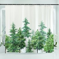 Wald Bäume Duschvorhang, 71"71/180180cm Badezimmer Dekor, Kunstdruck Wasserdichter von DoubleKong