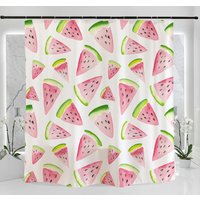 Wassermelonenscheiben Duschvorhang, Wasserdicht Waschbar 180 180cm Mit Haken, Niedlich Hübsche Aquarell Zeichnung Badezimmer Kunstdruck Wohnkultur von DoubleKong