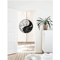 Yin Yang Doorway Noren Vorhang, Kunst Wandteppich Für Wohnkultur, Baumwolle Leinen 85x140cm, Earth Haven Home Decor von DoubleKong