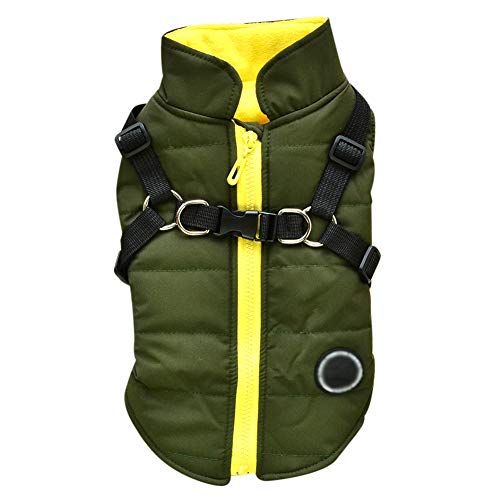 Doubleer Hundemantel Mit Trapezloch Wasserdicht Hundekleidung Bekleidung Winterjacke Warme Weste Haustier-Outfit Mäntel für kleine, mittelgroße Hunde, 4 Farben, 6 Größen von Doubleer