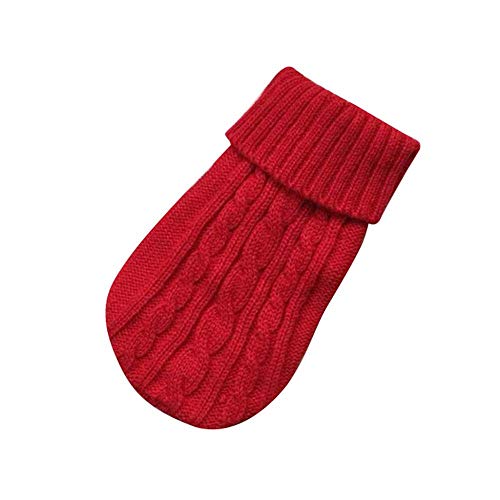 Doublehero Haustier Kleidung Herbst Winter Strickpullover Kostüm Jacke Mantel Rollkragen Warm Hundebekleidung Katze Kleiner Hunde Pulli Hemden Shirts Niedlich Haustierkleidung (L, Rot) von Doublehero