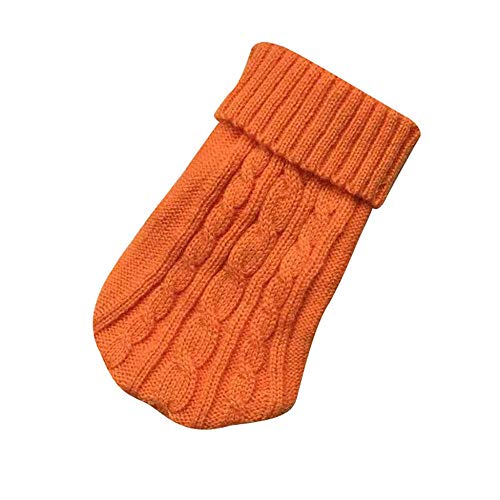 Doublehero Haustier Kleidung Herbst Winter Strickpullover Kostüm Jacke Mantel Rollkragen Warm Hundebekleidung Katze Kleiner Hunde Pulli Hemden Shirts Niedlich Haustierkleidung (XL, Orange) von Doublehero