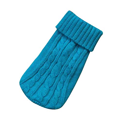 Doublehero Haustier Kleidung Herbst Winter Strickpullover Kostüm Jacke Mantel Rollkragen Warm Hundebekleidung Katze Kleiner Hunde Pulli Hemden Shirts Niedlich Haustierkleidung (XS, Blau) von Doublehero