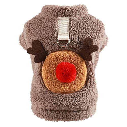 Weihnachten Hund Kleidung für kleine Hunde Santa Hund Kostüm Haustier-Weihnachtslamm-Fleece-KleidungHoliday Puppy Costume Lamm-Fleece-Kleidung Hundepullover Aus Fleece (Coffee, S) von Doublehero