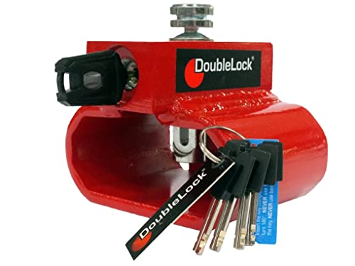 DoubleLock - Anhängerschloss - Dreikantschloss ROT SCM - Sicherheitsschloss für Transportmittel - Strapazierbares Schloss - Innerhalb von fünf Sekunden verriegelt - Rot von DoubleLock