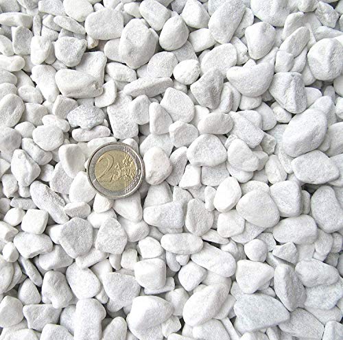 Doubleyou Geovlies & Baustoffe 2 kg Carrara Kies - Marmorkies weiß - Körnung 18-25 mm von Doubleyou Geovlies & Baustoffe