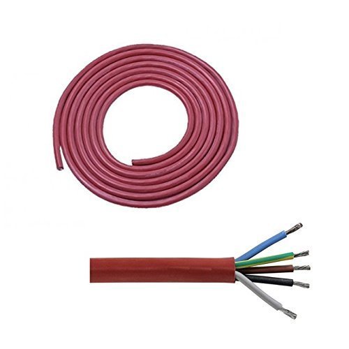 20 Meter (m) Silikonkabel 5x2,5 mm² | SiHF | Hitzebeständige und flexible Silikonleitung | Saunakabel | Optimal für Saunaöfen | -60°C bis +180°C | Wärmegeräte, Scheinwerfer, Heizkraftwerke etc. von Doubleyou Geovlies & Baustoffe