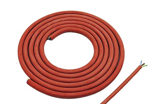 5 Meter (m) Silikonkabel 3x1,5 mm² | SiHF | Hitzebeständige und flexible Silikonleitung | Saunakabel | Optimal für Saunaöfen | -60°C bis +180°C | Wärmegeräte, Scheinwerfer, Heizkraftwerke etc. von Doubleyou Geovlies & Baustoffe