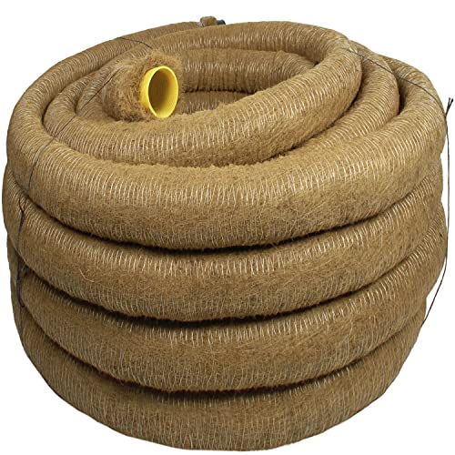 Doubleyou Geovlies & Baustoffe | Kokosdrainage | Drainagerohr mit Kokosummantelung | DN65 Gelocht | 20 Meter | Flexibles PVC-U Dränrohr | DIN 1187 | Effektive Entwässerung für Keller, Garten und mehr von Doubleyou Geovlies & Baustoffe