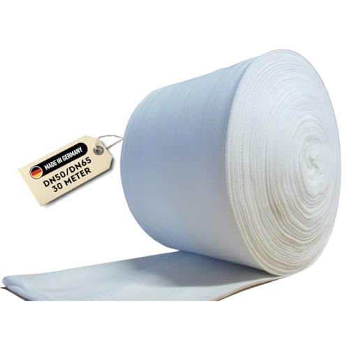 Doubleyou Geovlies & Baustoffe Drainagevlies 30m | Filterstrumpf für Drainagerohre | DN50/DN65 | Filterschlauch | Perfekt für Drainagesysteme | Langlebig | Schutz vor Verstopfung & Staunässe von Doubleyou Geovlies & Baustoffe