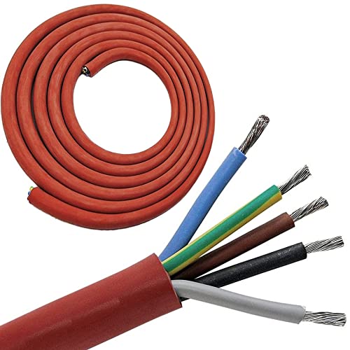 Silikonkabel 5x2,5 mm Zuschnitt (5m) Silikonleitung Saunakabel - Hitzebeständig und optimal für den Einsatz in der Sauna von Doubleyou Geovlies & Baustoffe