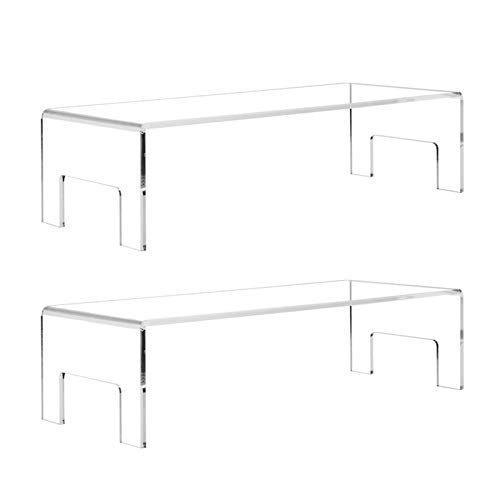 Douce 2 x Acryl-Display-Erhöhungen, Cartoon-Charakter-Regal, Sammlerstücke, transparenter Display-Riser, Ständer, Action-Figur, Vitrine, Regal für Puppen, 17,5 x 8 x 7 cm. von Douce