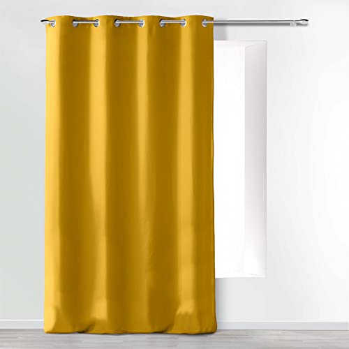 Douceur d'Intérieur Absolu Ösenvorhang, Mikrofaser, einfarbig, Polyester, Polyester, senf, 280 x 140 cm von Douceur d'Intérieur