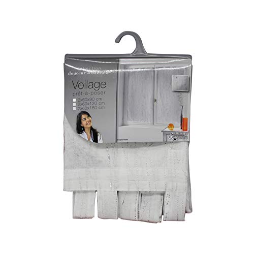 Douceur d'Intérieur Filiane 1 Paar Schlaufen für Schleier, Sandfarben, gestreift, Polyester, Fuchsia, 160 x 60 cm von Douceur d'Intérieur