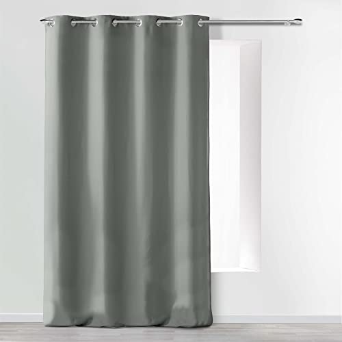 Douceur d'Intérieur Absolu Ösenvorhang, Mikrofaser, einfarbig, Polyester, Polyester, grau, 140 cm x 260 cm von Douceur d'Intérieur