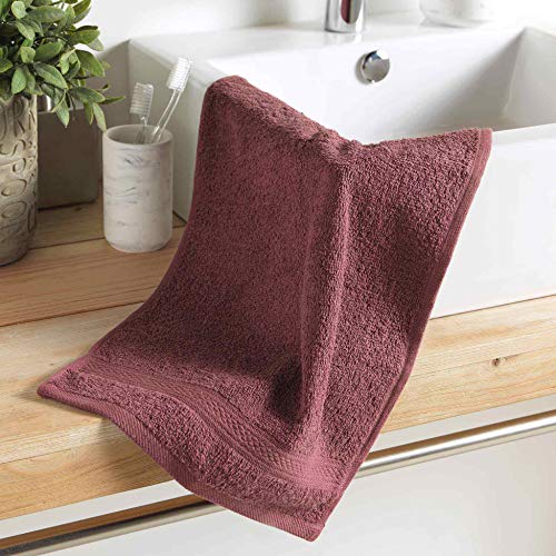 DOUCEUR D'INTERIEUR Weiches Handtuch für den Innenbereich, 30 x 50 cm, Frottee, einfarbig, Violett von Douceur d'Intérieur