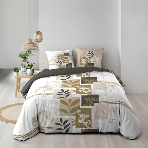 Douceur d'Intérieur, 3-teiliges Bettwäsche-Set (240 x 220 cm) Utopia, 100% Baumwolle von Douceur d'Intérieur