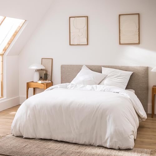 Douceur d'Intérieur, 3-teiliges Bettwäsche-Set (260 x 240 cm), Meline, weiß, 100% Baumwolle, gefärbt von Douceur d'Intérieur
