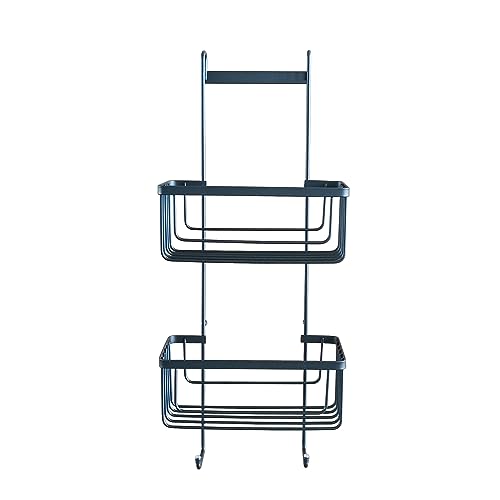 Douceur d'Intérieur, Duschregal, 2 Körbe zum Aufhängen, kabelgebunden, hochwertig, Schwarz, Metall von Douceur d'Intérieur