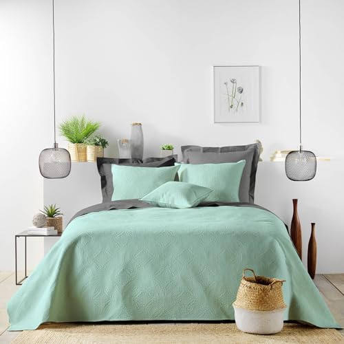 douceur d'intérieur Tagesdecke, 100% Polyester, Salbei, 220 x 240 cm von Douceur d'Intérieur