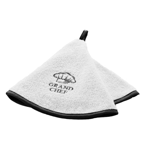 Douceur d'Intérieur Grand Chef rundes Handtuch (Durchmesser 60 cm), Bestickt, Frottee von Douceur d'Intérieur