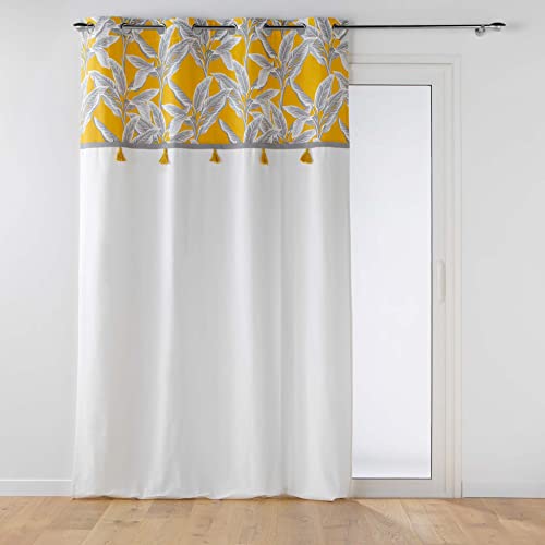 Douceur d'Intérieur, Isibelle Vorhang mit Ösen, 140 x 240 cm, Baumwolle, einfarbig, Bedruckt, mit Quasten, 140 x 240 cm von Douceur d'Intérieur