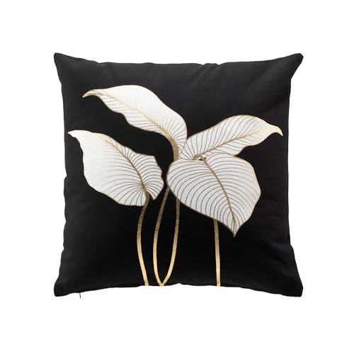 Douceur d'Intérieur Jill Kissen mit abziehbarem Bezug (45 x 45 cm), Baumwolle mit Gold-Druck von Douceur d'Intérieur
