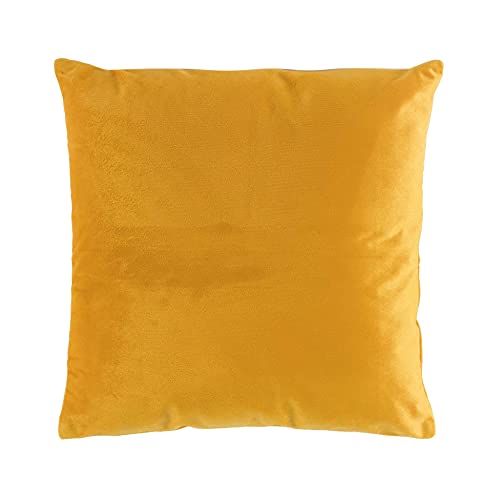 Douceur d'Intérieur, Kissen mit abnehmbarem Bezug, 40 x 40 cm, Velvetine, gelb, Samt von Douceur d'Intérieur