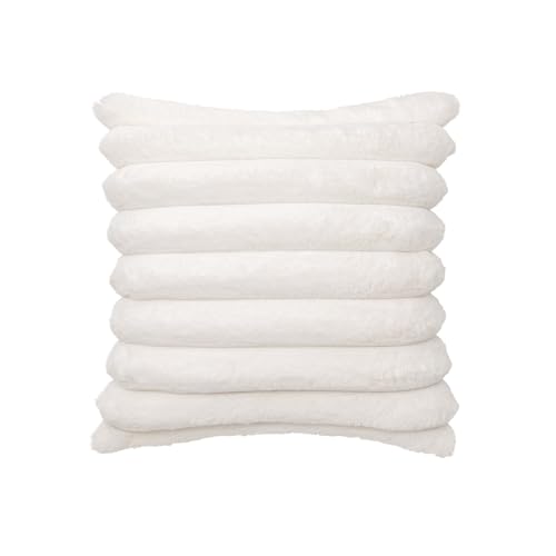 Douceur d'Intérieur, Kissen mit abnehmbarem Bezug, 45 x 45 cm, Natur, Fellimitat/Velours von Douceur d'Intérieur