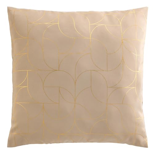 Douceur d'Intérieur Louxor Kissen mit abziehbarem Bezug (60 x 60 cm), Beige, Polyester mit Metallic-Druck Douceur d'Intérieur Louxor Kissen mit abziehbarem Bezug (60 x 60 cm), Beige, Polyester mit Metallic-Druck von Douceur d'Intérieur
