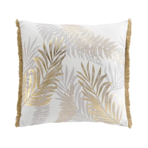 Douceur d'Intérieur Melisse Kissen mit abziehbarem Bezug (50 x 50 cm), Baumwolle/Polyester mit Druck von Douceur d'Intérieur
