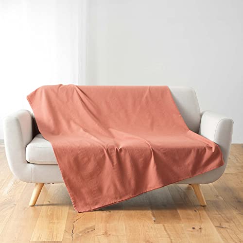 Douceur d'Intérieur, Kuscheldecke (220 x 240 cm) Lucile Marsala, Polycotton, Uni von Douceur d'Intérieur