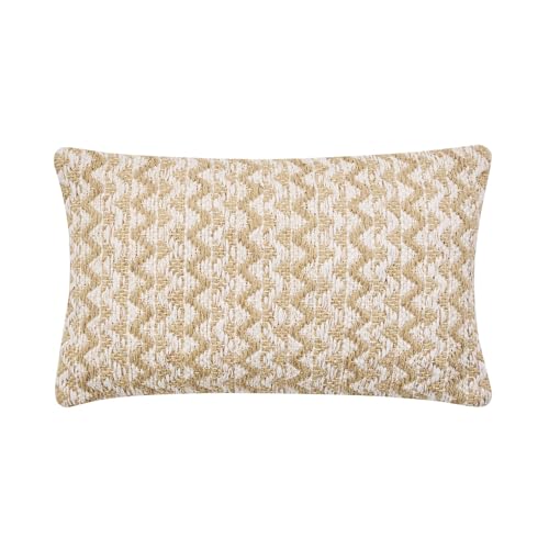 Douceur d'Intérieur, Loumeo Kissen, Abnehmbarer Bezug, 30 x 50 cm, Natur, Baumwolle/Polyester, Fantasie, metallisierte Fäden von Douceur d'Intérieur