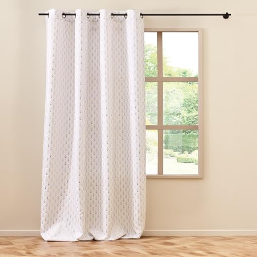 Douceur d'Intérieur, Ösenvorhang, Piana, 140 x 260 cm, Natur, Polyester, Bedruckt metallic von Douceur d'Intérieur