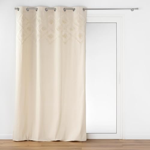 Douceur d'Intérieur, Ösenvorhang (140 x 240 cm) Inka, Baumwolle & Polyester mit getuftem Top von Douceur d'Intérieur