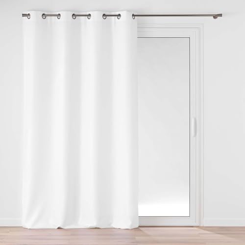 Douceur d'Intérieur, Ösenvorhang Soline Weiß, 140 x 260 cm, Polyester, einfarbig von Douceur d'Intérieur