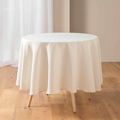 Douceur d'Intérieur, Runde Tischdecke (Ø 180 cm) Pauline, Polyester und Leinen von Douceur d'Intérieur