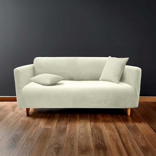 Douceur d'Intérieur, Sofabezug, dehnbar, 225 x 245 x 60 cm, Sacha, weiß, Polyester, geprägt Douceur d'Intérieur, Sofabezug, dehnbar, 225 x 245 x 60 cm, Sacha, weiß, Polyester, geprägt von Douceur d'Intérieur