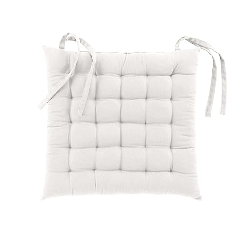 Douceur d'Intérieur, Twily Gesteppte Sitzfläche, 38 x 38 cm, Weiß/recyceltes Polyester von Douceur d'Intérieur