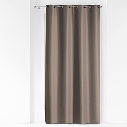 Douceur d'Intérieur - 1603528, Vorhang Mit Osen, 140 X 280 cm, Essentiel, Polyester Unifarben, Braun von Douceur d'Intérieur